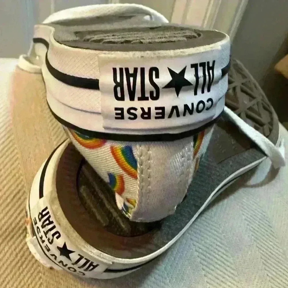 Converse Low-Top Rainbow Pattern Cap Toe Sneakers… - image 5